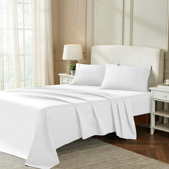 Superior Egyptian Cotton 850 Thread Count Bed Sheet Set, Queen, White