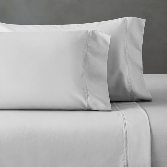 Superior Cotton Blend 600 Thread Count Embroidered Pillowcases , Set of 2, King Size, Platinum