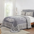 thumbnail image 1 of Superior Cotton Blend Woven Jacquard Vintage Medallion Bedspread Set 3-Pieces, Queen, Denim Blue, 1 of 5