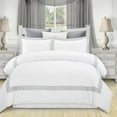 thumbnail image 1 of Superior Cotton Embroidered Duvet Cover Set, Full/ Queen, White, 1 of 4