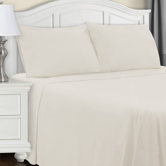 Superior Cotton Flannel All-Season Sheet Set, Twin XL, Ivory