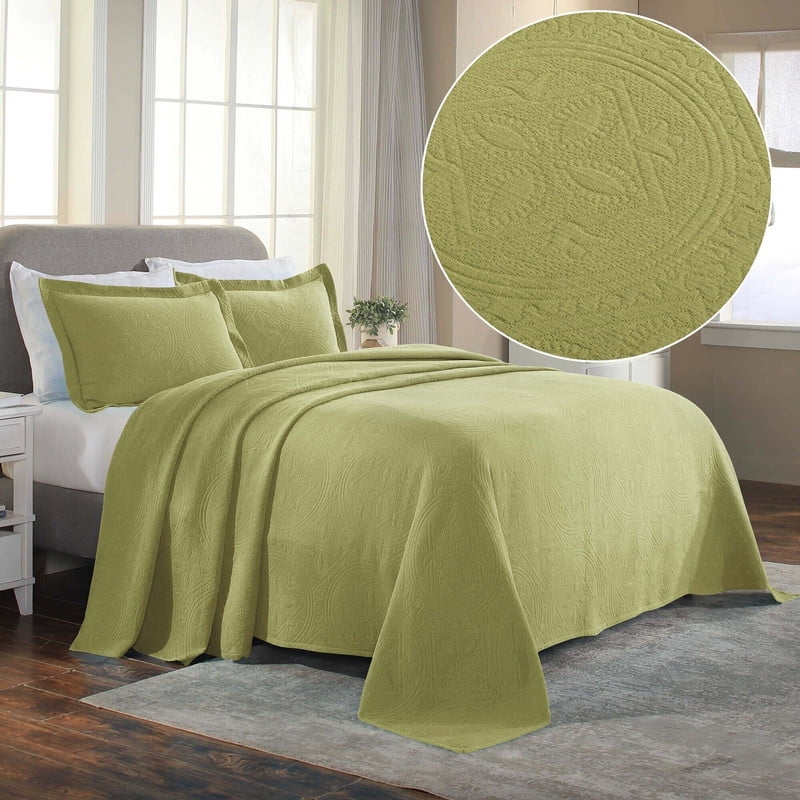 Sweet Pea Full Cotton Jacquard Matelasse Bedspread Set