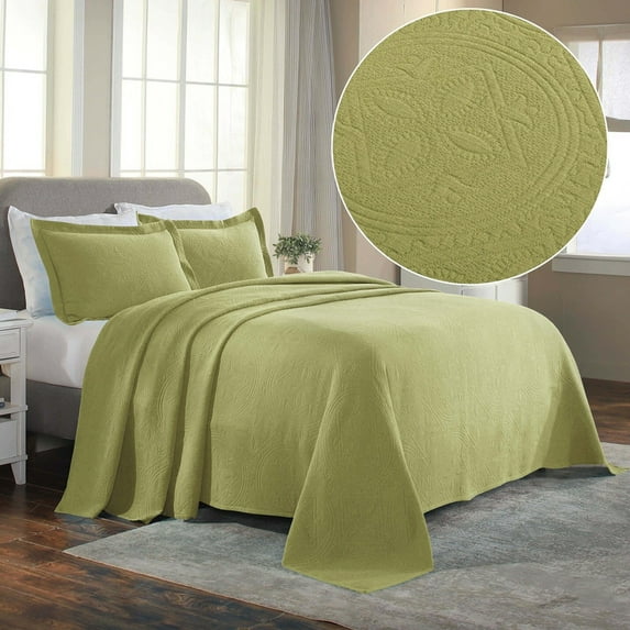 Superior Celtic Circle Cotton Decorative Bedspread and Sham Set, Twin, Sweet Pea