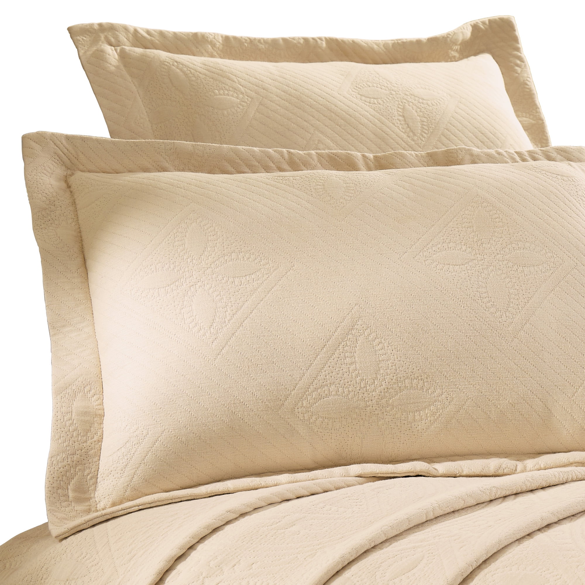 Superior Cotton Jacquard Matelasse Celtic Bedspread Set, Twin, Ivory