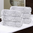 thumbnail image 1 of Superior Cotton Modern Jacquard Hand Towel Set of 6, Charcoal, 1 of 11