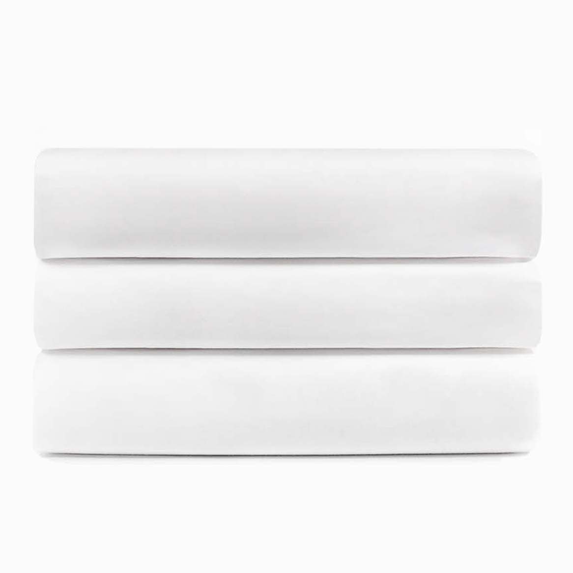 Queen Size White Cotton Rich Hotel Quality Fitted Bed Sheets, Set of 3