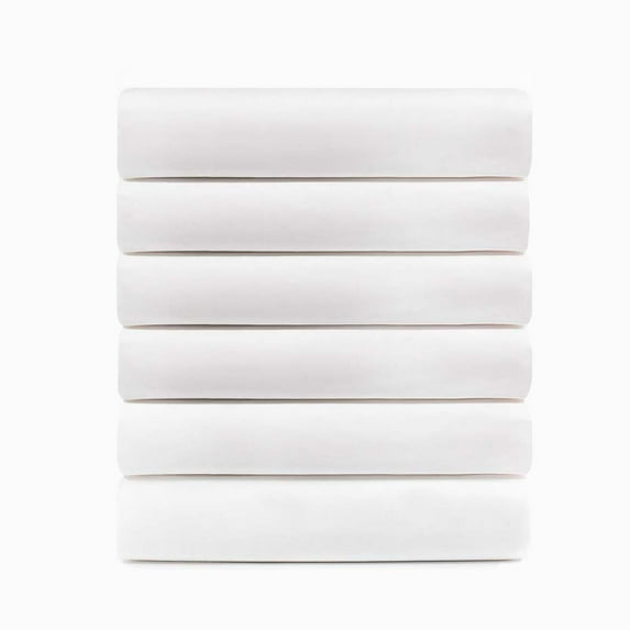 Superior Cotton Rich White Hotel Quality Fitted Bed Sheets, Set of 6, King