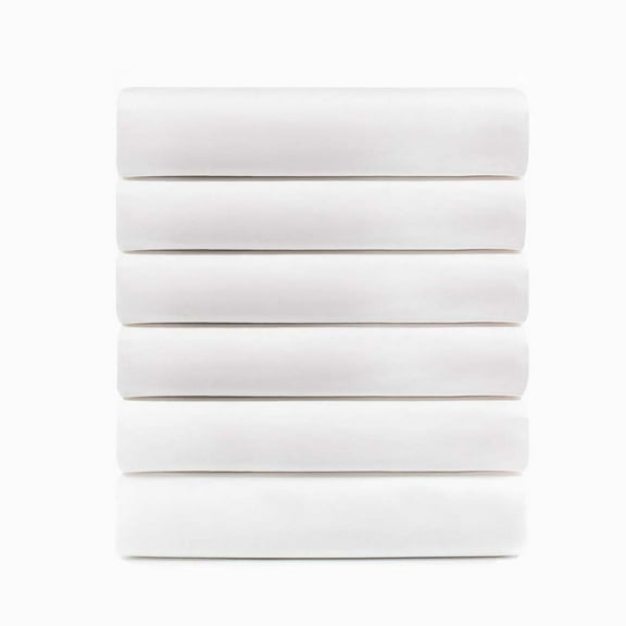 Superior Cotton Rich White Hotel Quality Fitted Bed Sheets, Set of 6, King