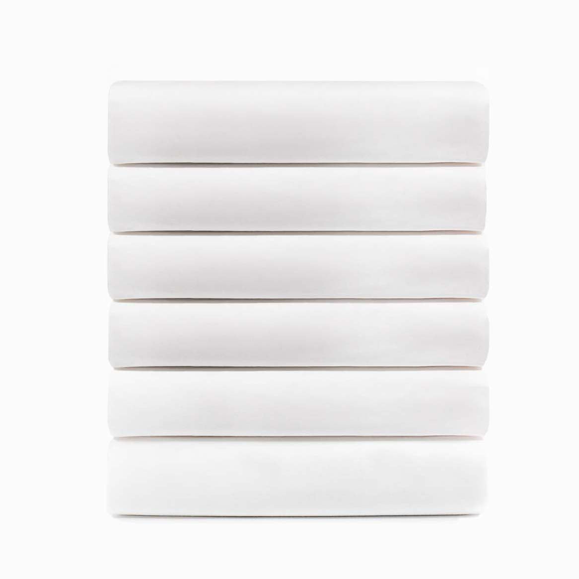 Superior Cotton Rich White Hotel Quality Fitted Bed Sheets, Set of 6, Queen