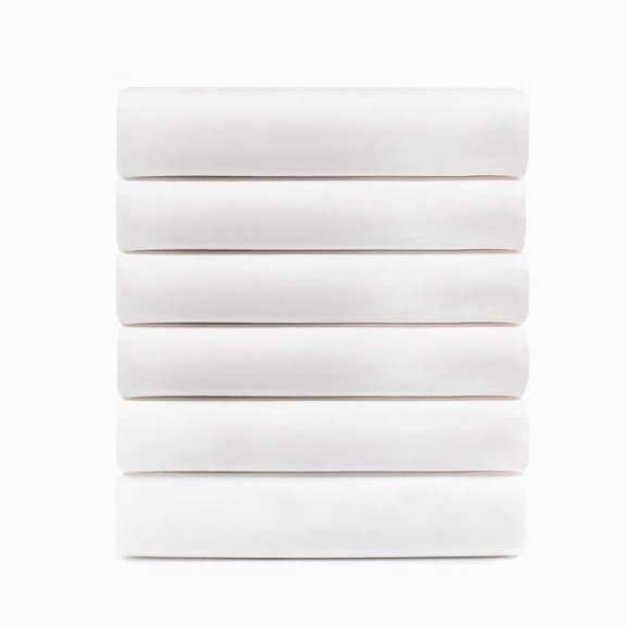 Superior Cotton Rich White Hotel Quality Fitted Bed Sheets, Set of 6, Queen