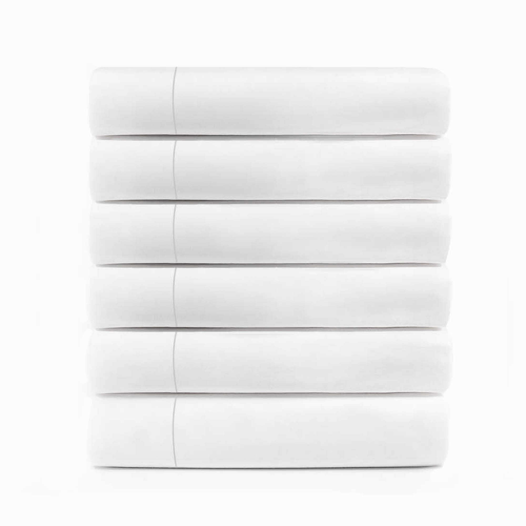 Superior Cotton Rich White Hotel Quality Flat Bed Sheets, Set of 6, King