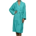 thumbnail image 1 of Superior Terry Cotton Adult Unisex Soft Lightweight Bathrobe, Medium, Teal, 1 of 8