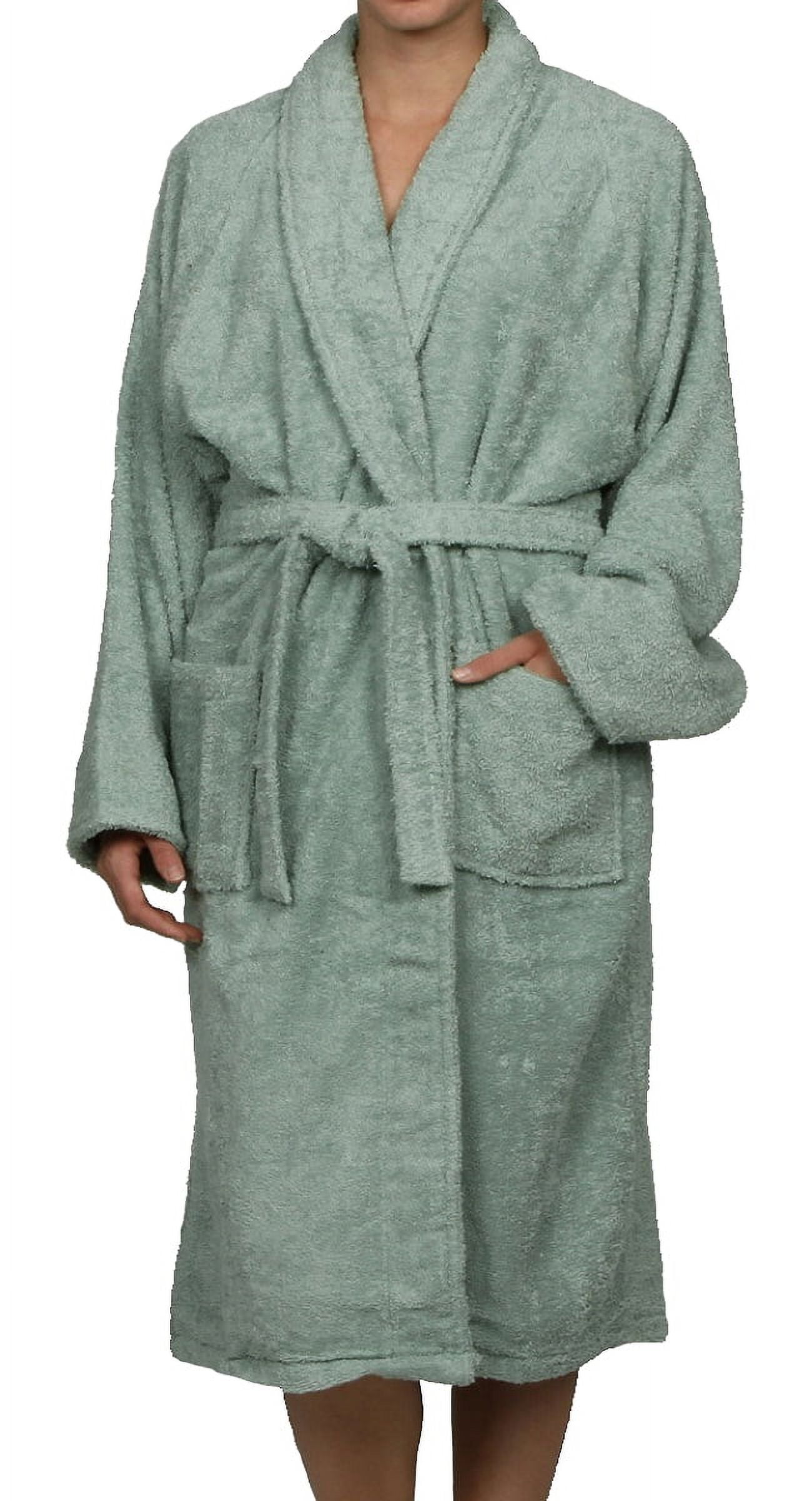 Sage Medium Cotton Terry Cloth Unisex Bathrobe