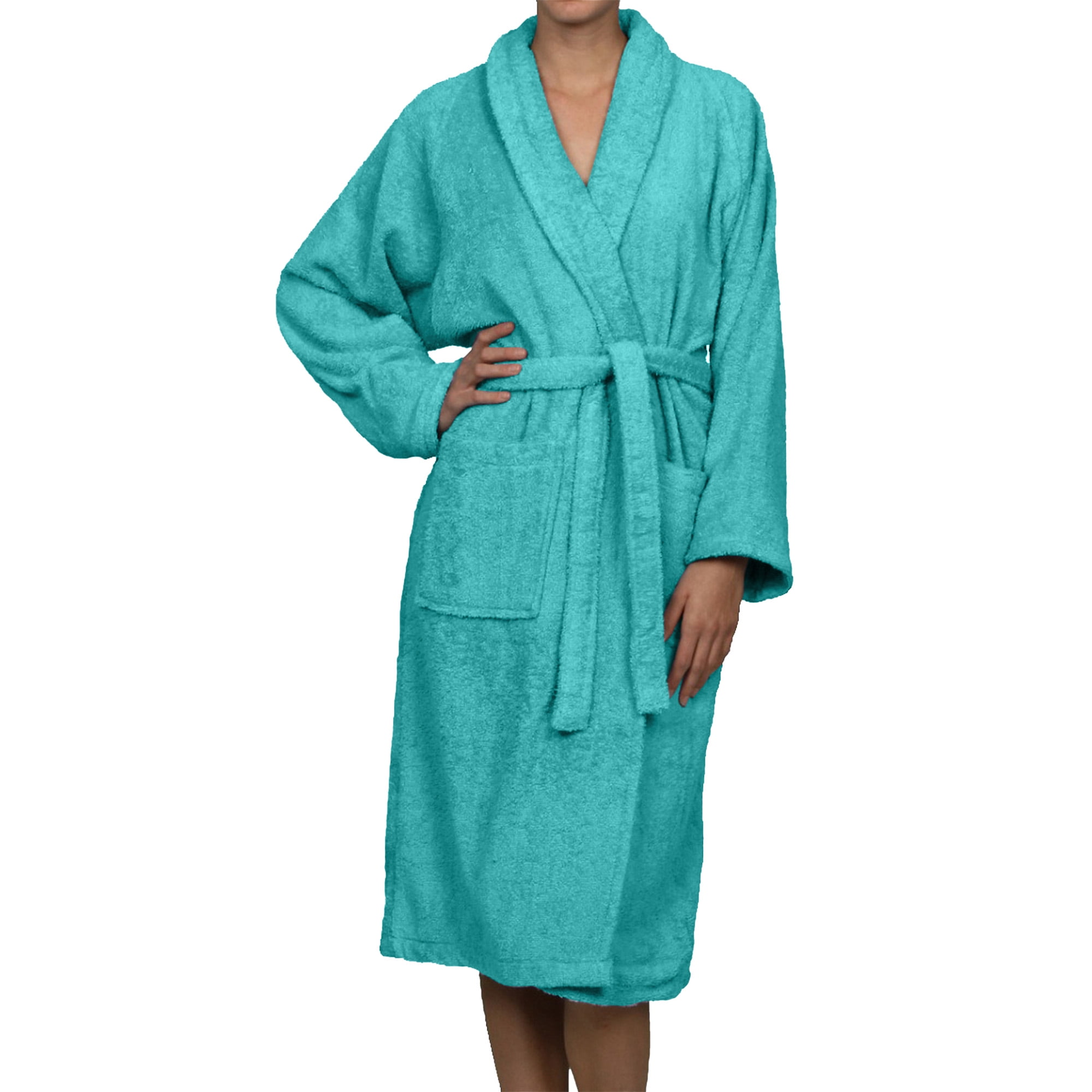 Teal Small Cotton Terry Cloth Unisex Bathrobe