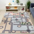 thumbnail image 1 of Superior Country Road Non-Slip Washable Indoor Play Rug, 2' x 3', Blue, 1 of 11