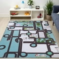 thumbnail image 1 of Superior Country Road Non-Slip Washable Indoor Play Rug, 8' x 10', Pine Green, 1 of 11