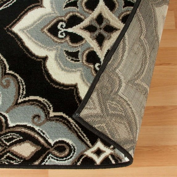 Superior Crawford Modern Medallion Indoor Area Rug, 2' x 3', Black