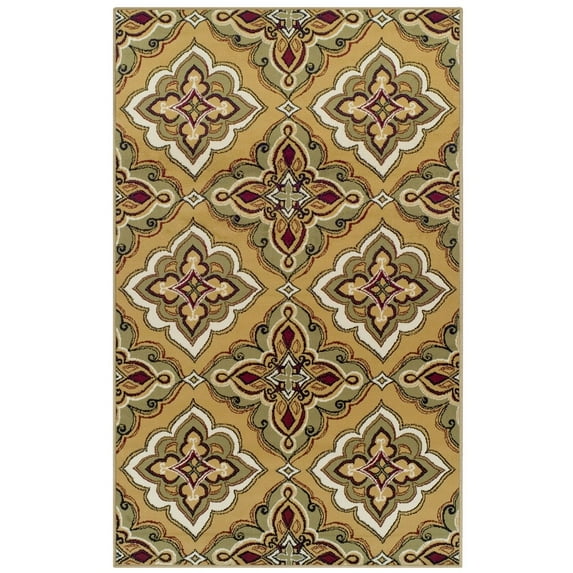 Superior Crawford Modern Medallion Indoor Area Rug, 4' x 6', Gold