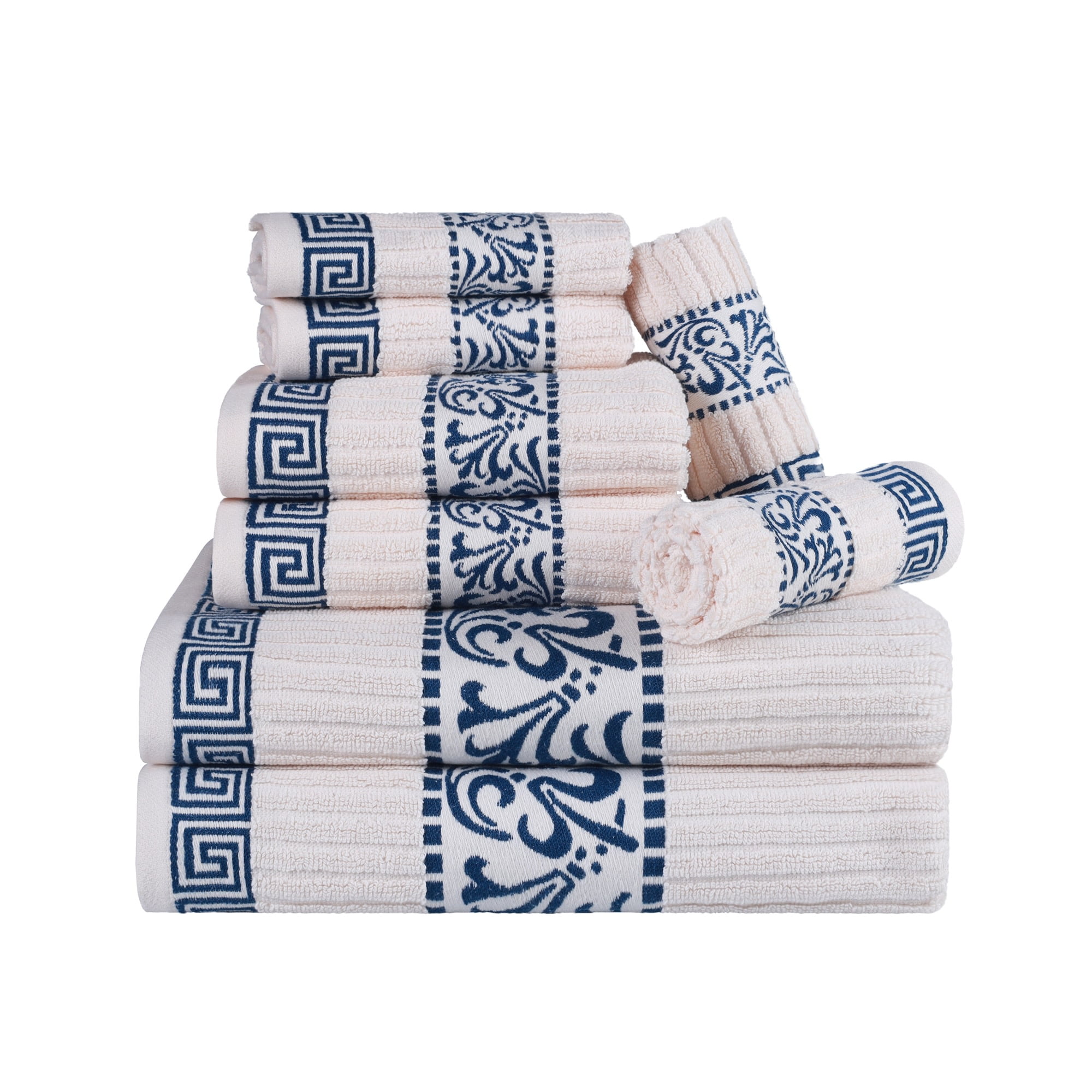 Blue decorative outlet bath towels