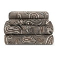 thumbnail image 1 of Superior Deep Pocket Paisley Cotton Flannel Sheet Set, King, Grey, 1 of 9