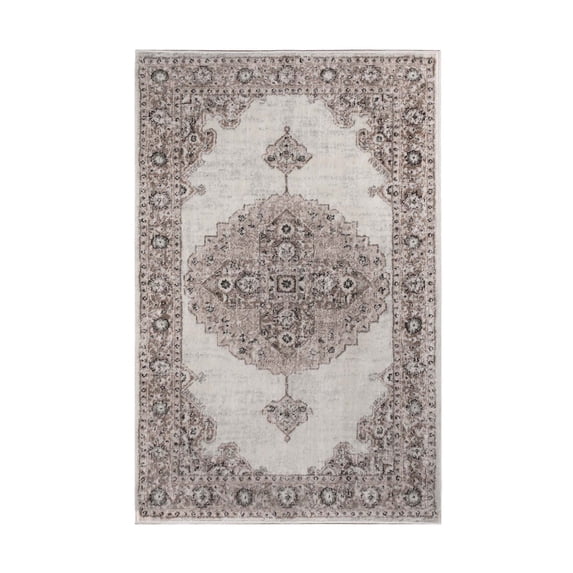 Superior Demelza Medallion Indoor Area Rug, 5' x 7', Taupe