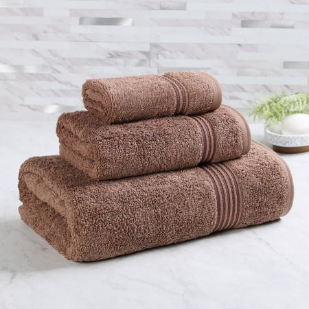 Superior Derry Solid Egyptian Cotton 3-piece Towel Set, Mocha