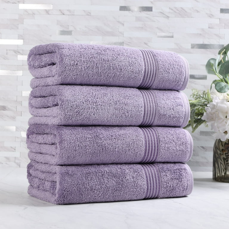 Superior Derry Solid Egyptian Cotton 4-Piece Bath Towel Set, Royal
