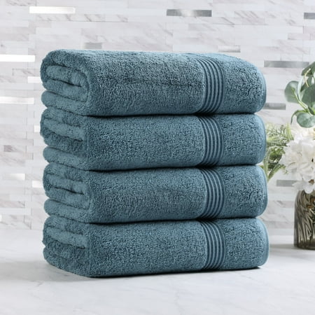 Superior Derry Solid Egyptian Cotton 4-Piece Bath Towel Set, Sapphire