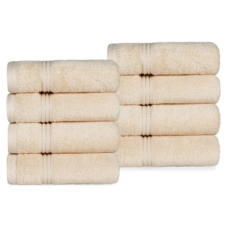 Superior Egyptian Cotton 8-Piece Hand Towel Set White