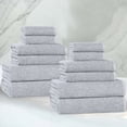 thumbnail image 1 of Superior Destin Viscose 12 Piece Cotton Blend Towel Set, Medium Weight Soft Towels, Denim Blue, 1 of 11