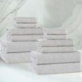 thumbnail image 1 of Superior Destin Viscose Cotton Blend Medium Weight 12 Piece Towel Set, Platinum, 1 of 11