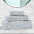 thumbnail image 1 of Superior Destin Viscose Cotton Blend Medium Weight 3 Piece Towel Set, Denim Blue, 1 of 11