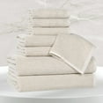 thumbnail image 1 of Superior Destin Viscose Cotton Blend Medium Weight 8 Piece Towel Set, Beige, 1 of 11