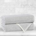 thumbnail image 1 of Superior Destin Viscose Cotton Blend Medium Weight Bath Towels, Set of 2, Platinum, 1 of 11