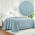 thumbnail image 1 of Superior Dobbyweave Knit Cotton Blanket 108" x 100", All Season Bed Blankets, California King, Aqua, 1 of 13