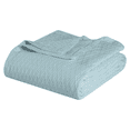 thumbnail image 1 of Superior Diamond Weave Cotton Blanket All Season Bed Blankets, Throw, Aqua, 1 of 12