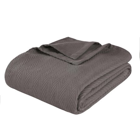 Superior Dobbyweave Knit Cotton Blanket, All Season Breathable Bed Blanket, Twin 66" x 90", Charcoal