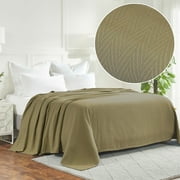 Superior Dobbyweave Knit Cotton Blanket, All Season Breathable Bed Blanket, Twin 66" x 90", Sage