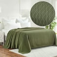 thumbnail image 1 of Superior Dobbyweave Knit Cotton Blanket 66" x 90", All Season Bed Blankets, Twin, Merritt Blue, 1 of 14