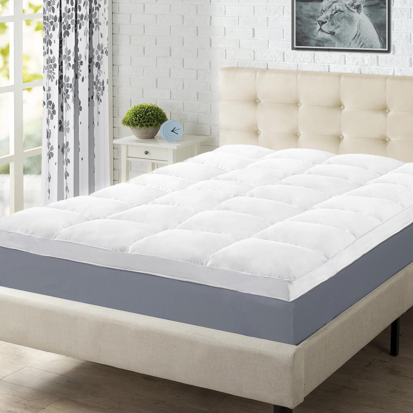 Superior Down Alternative 2 Inch Mattress Topper, Full, White