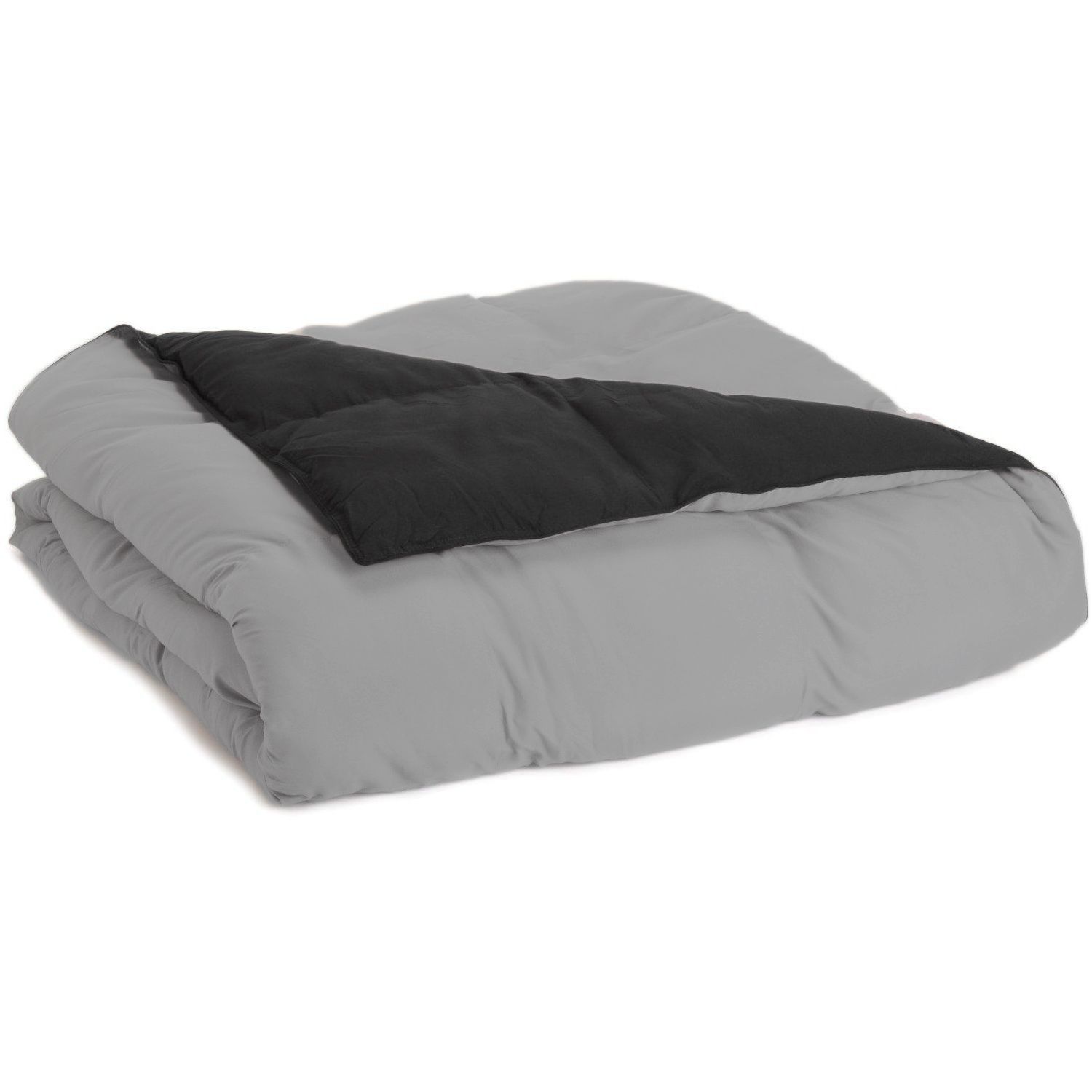 Superior Down Alternative Reversible Comforter, Full/ Queen, Black/ Grey - image 1 of 3