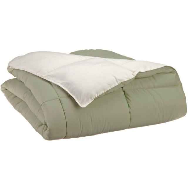 Superior Down Alternative Reversible Comforter, Full/ Queen, Ivory/ Sage