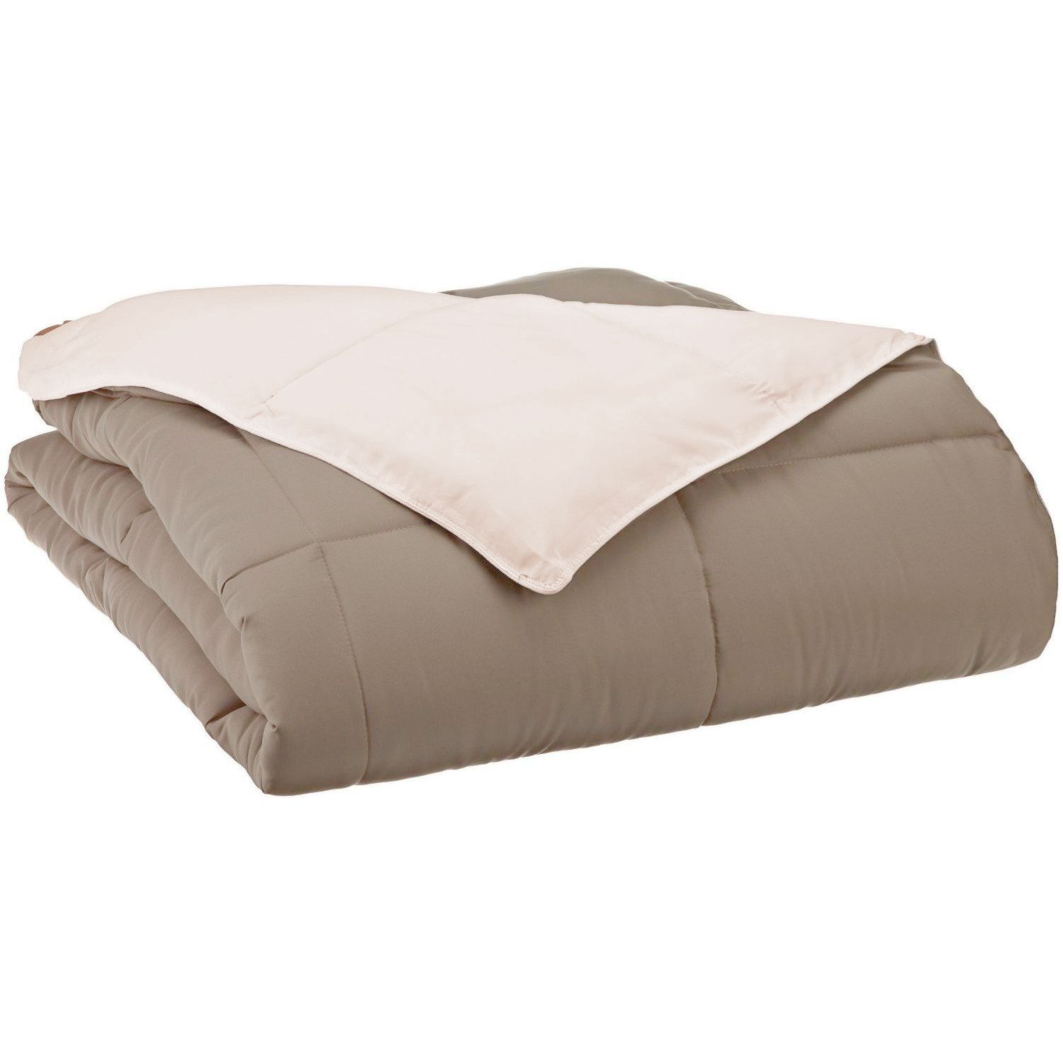 Superior Down Alternative Reversible Comforter, Full/ Queen, Ivory/ Taupe - image 1 of 4