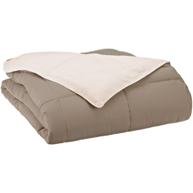 Superior Down Alternative Reversible Comforter, Full/ Queen, Ivory/ Taupe