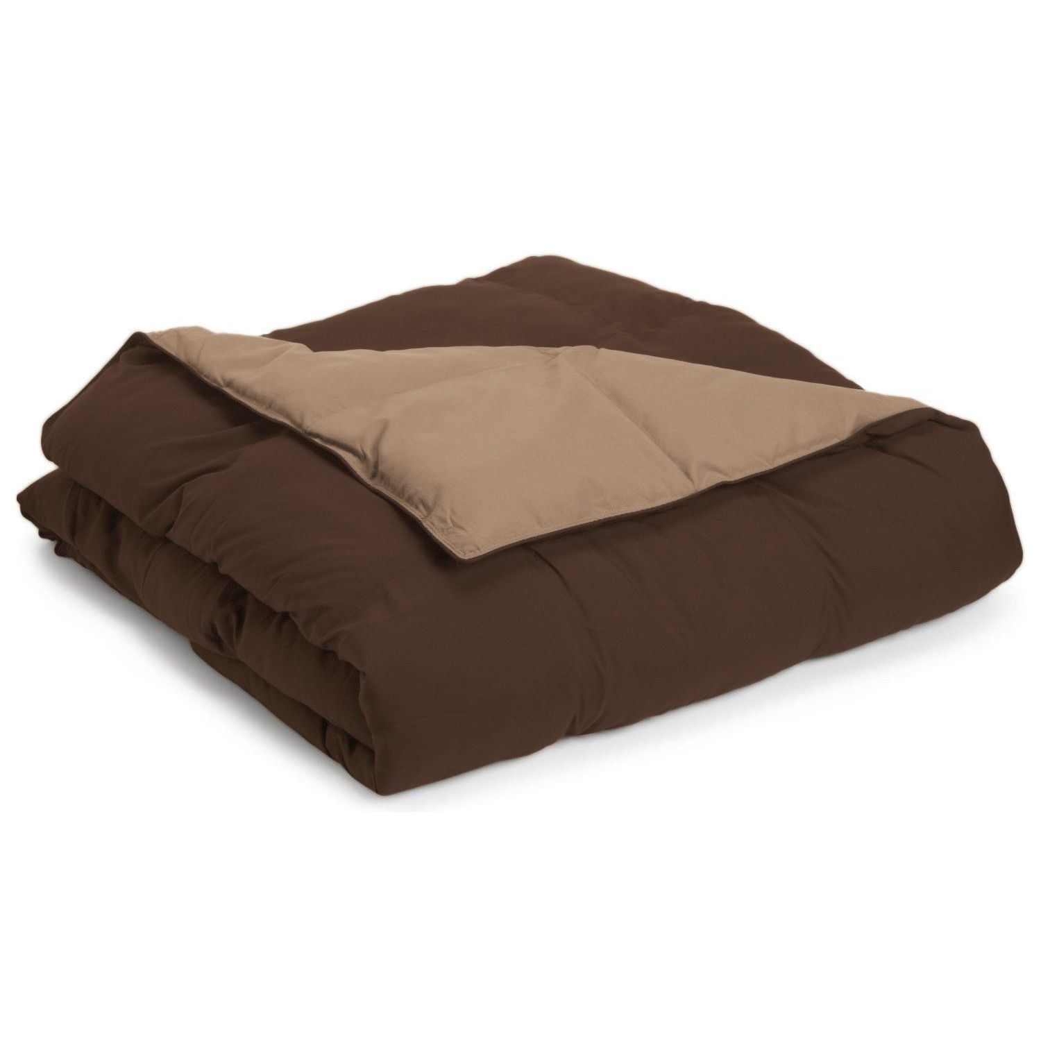 Superior Down Alternative Reversible Comforter, Full/ Queen, Taupe/ Choco - image 1 of 4