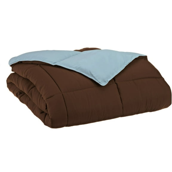 Superior Down Alternative Reversible Comforter, Twin/ Twin XL, Choco/ Sky Blue