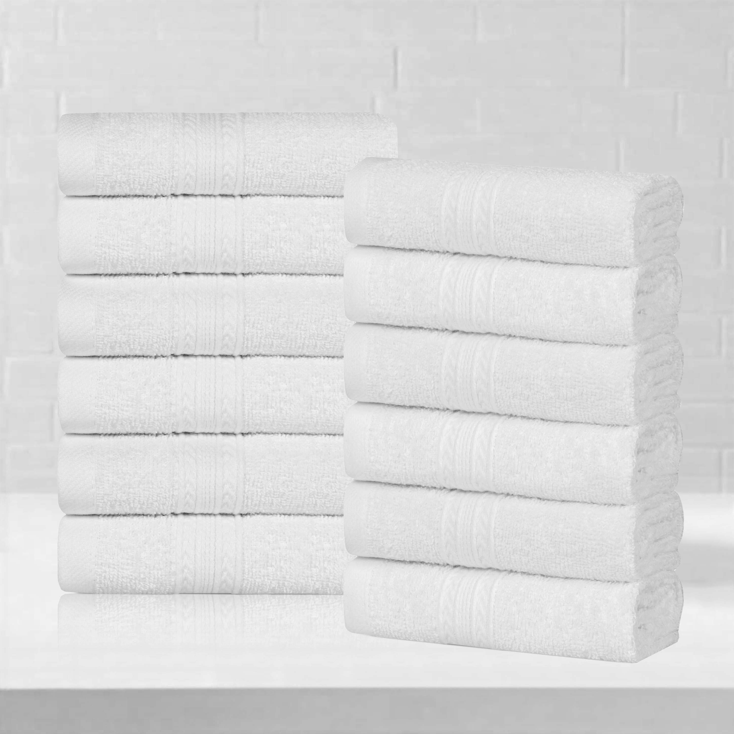 Superior Eco-Friendly Cotton 12-Piece, White, Washcloth Set