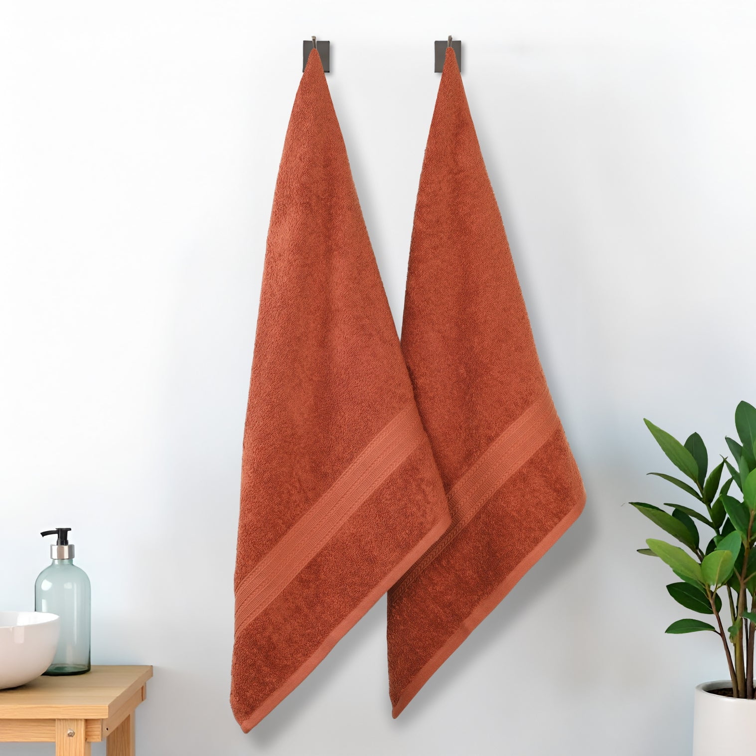Superior Eco-Friendly Cotton 2-Piece, Copper, Bath Sheet Set