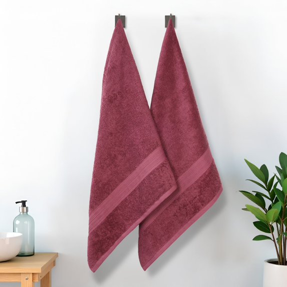 Superior Eco-Friendly Cotton 2-Piece, Rosewood, Bath Sheet Set