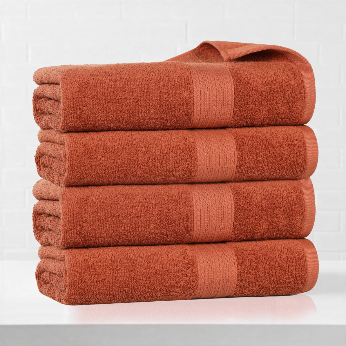 Superior Eco-Friendly Cotton 4-Piece Copper Bath Towel Set